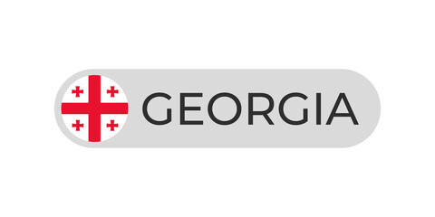 Georgia flag with text transparent background file format png, georgia text lettering template illustration for tittle design, Georgia country with circle flag