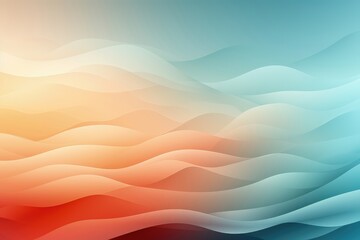In a serene and visually captivating composition, a seamless color gradient gently caresses the rhythmic patterns of gentle waves, creating an abstract background. Illustration - obrazy, fototapety, plakaty