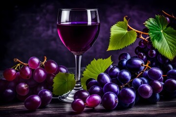 glass of wine and grapes