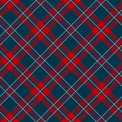 Tartan seamless pattern, red and blue, can be used in fashion design. Bedding, curtains, tablecloths