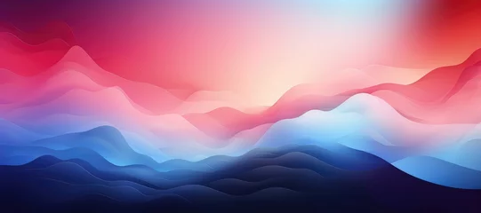 Fotobehang In a wide-format composition, a seamless color gradient captures vibrant waves, creating a visually dynamic abstract background. Illustration © DIMENSIONS
