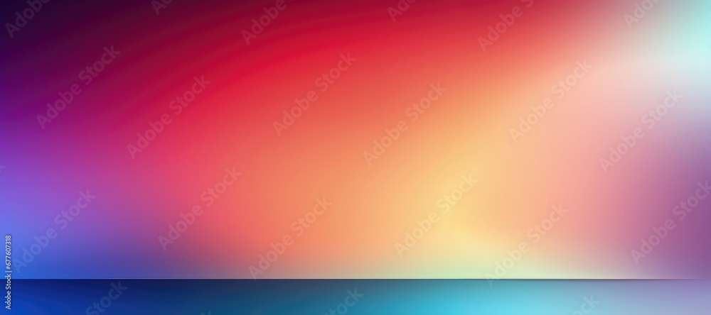 Wall mural in a wide-format composition, a seamless color gradient is complemented by a horizontal line, shapin