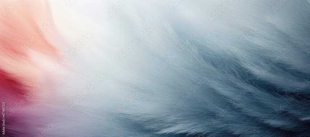 Wall mural in a wide-format composition, a seamless color gradient blends with artificial fur, creating a visua