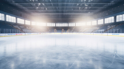 Empty hockey ice rink sport arena
