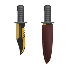 Hunting Knife Colorful Design Clipart Transparent