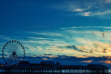 wheel at sunset in Blackpool
