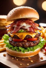 A magazine photograph of an incredible hamburger