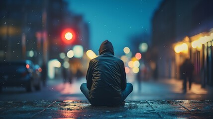 Gefangen im Kältekreis: Obdachlose Person in einer harten Realität