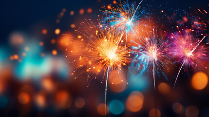 fireworks in the night sky HD 8K wallpaper Stock Photographic Image 