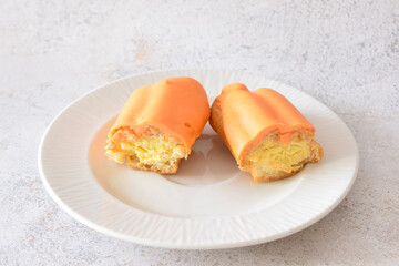 french cake with taste of mango cross section  