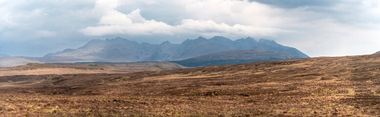 Stunning panorama, view of Scottish landscape, Highlands, Scotland, Isle of Sky - 677613357
