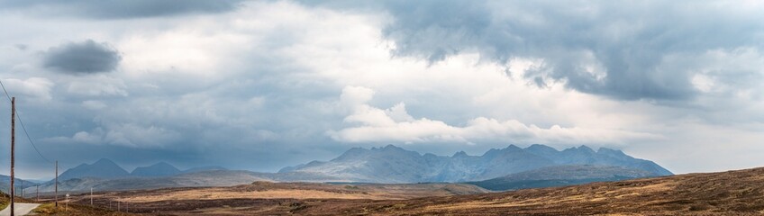 Stunning panorama, view of Scottish landscape, Highlands, Scotland, Isle of Sky - 677613512