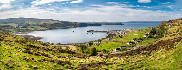 Stunning Uig  panorama, view of Scottish landscape, Highlands, Scotland, Isle of Sky