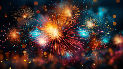 fireworks in the sky HD 8K wallpaper Stock Photographic Image 