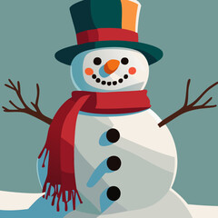 snowman with a gift