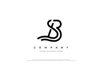 Initial Letter SB Monogram Logo Design Vector