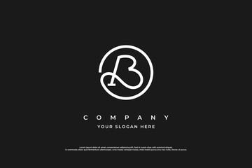 Minimal Initial Letter B Logo Design Vector © Isnen