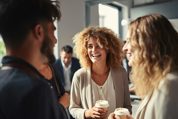 Celebrating Friendship and Diversity Multiracial Friends Unite Over Coffee. created with Generative AI