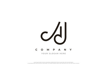 Initial Letter AJ Monogram Logo Design Vector