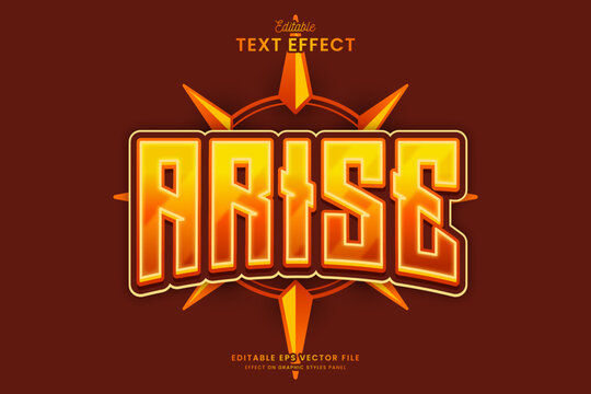 decorative editable arise sun text effect vector design