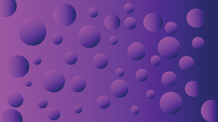 Purple spherical balls or particles floating around. Beautiful Floating Glossy purple Ball. 3D Illustration with Natural Lighting.