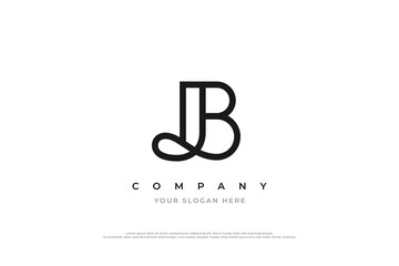 Initial Letter B or JB Monogram Logo Design Vector