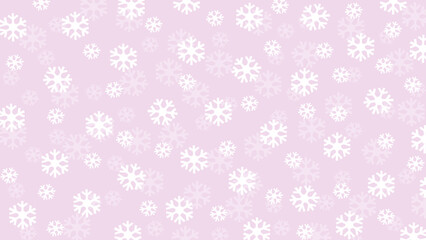 Pink and white seamless background with snowflakes