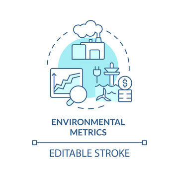 2D editable blue environmental metrics icon, monochromatic isolated vector, climate metrics thin line illustration.