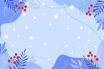 Fototapeta na wymiar Flat vector hand drawn winter season background