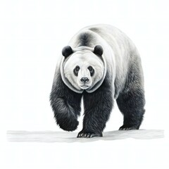 A giant panda isolated on white background