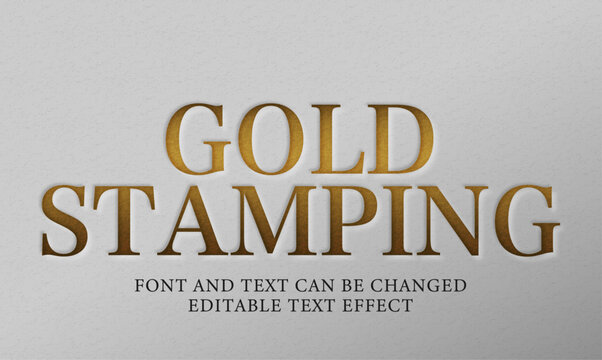 vector debossed gold foil editable text effect