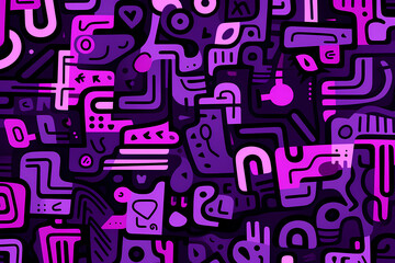 Fototapeta na wymiar psychedelic purple and black geometric design