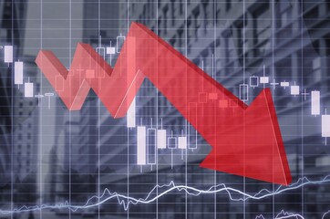 Economic crisis on declining graphs indicators