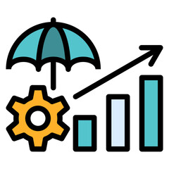 Risk Assessment Outline Color Icon