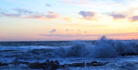 sunset over the river