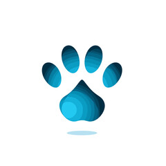 Pet massage and wellness filled gradient logo. Taking care of animals. Canine paw. Design element. Created with artificial intelligence. Ai art for corporate branding, pet shop startup
