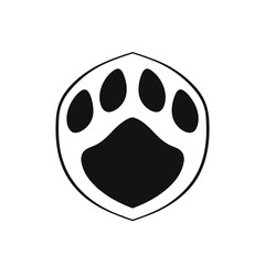 Fototapeta premium Endangered animal charity monochrome glyph. Safety and nature protection. Design element. Created with artificial intelligence. Ai art for corporate branding, pet shop