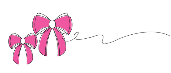 bow line art style , pink bow vector eps 10