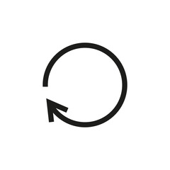 Round arrow. Rounded thin circle shape. Vector symbol. 