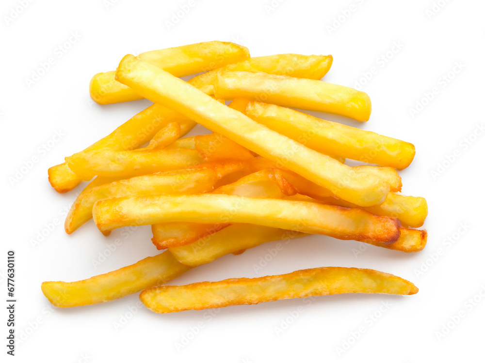 Sticker french fries in white background