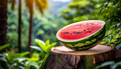 watermelon on a wood