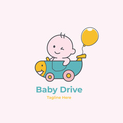 Baby drive logo template, baby store and baby shop