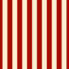 Naklejka premium Background of narrow straight vertical stripes in red and beige yellow colors. Seamless repeating stripy vector pattern. 