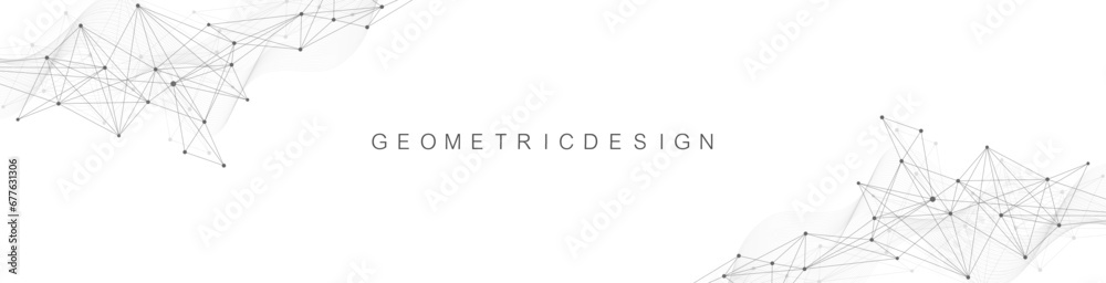 Aufkleber Global network connection banner design template. Header social network communication in the global business concept. Big data visualization. Internet technology
