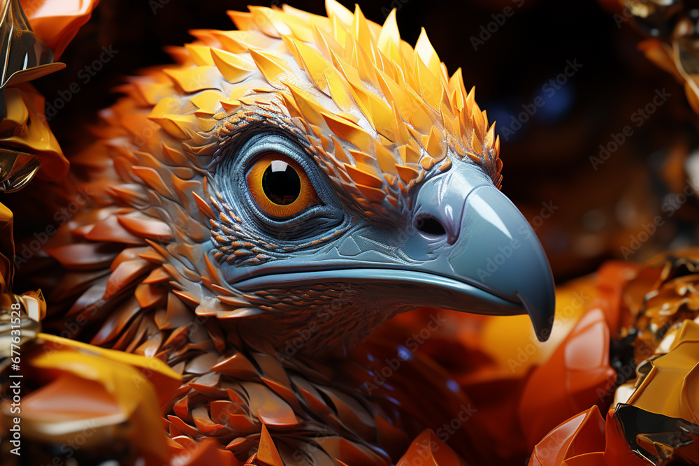 Poster a detailed close-up showcasing the intricate anatomy of a hatchling's beak and limbs as they emerge 