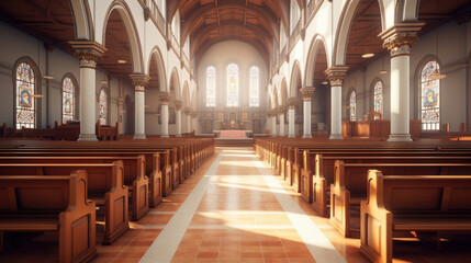 Fototapeta premium Interior view of the Cathedral Church