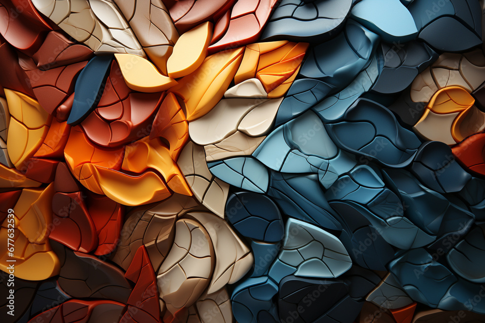 Leinwandbilder an artistic composition showcasing multiple eggshells at different stages of cracking, forming an in