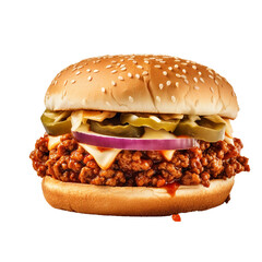 Sloppy Joe, transparent background, isolated image, generative AI