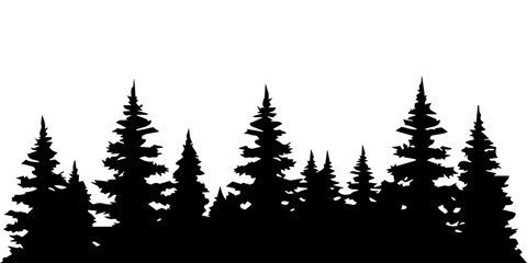 Forest vector silhouette illustration black color