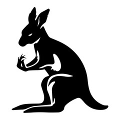 kangaroo icon vector silhouette illustration